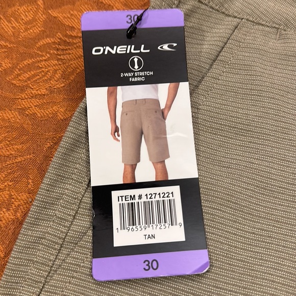 O’Neill walk shorts tan two-way stretch fabric size 30 NWT - Picture 2 of 8